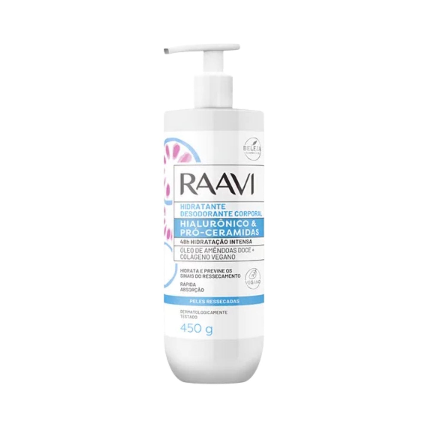Hidratante Corporal com Raavi Ácido Hialurônico e Hidratação 450 g