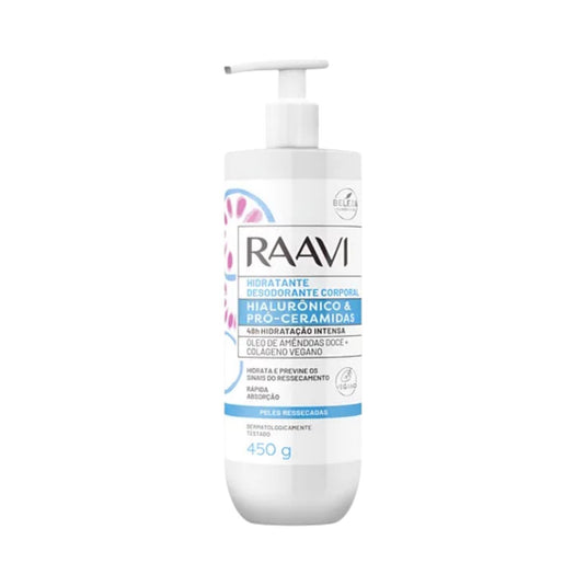 Hidratante Corporal com Raavi Ácido Hialurônico e Hidratação 450 g