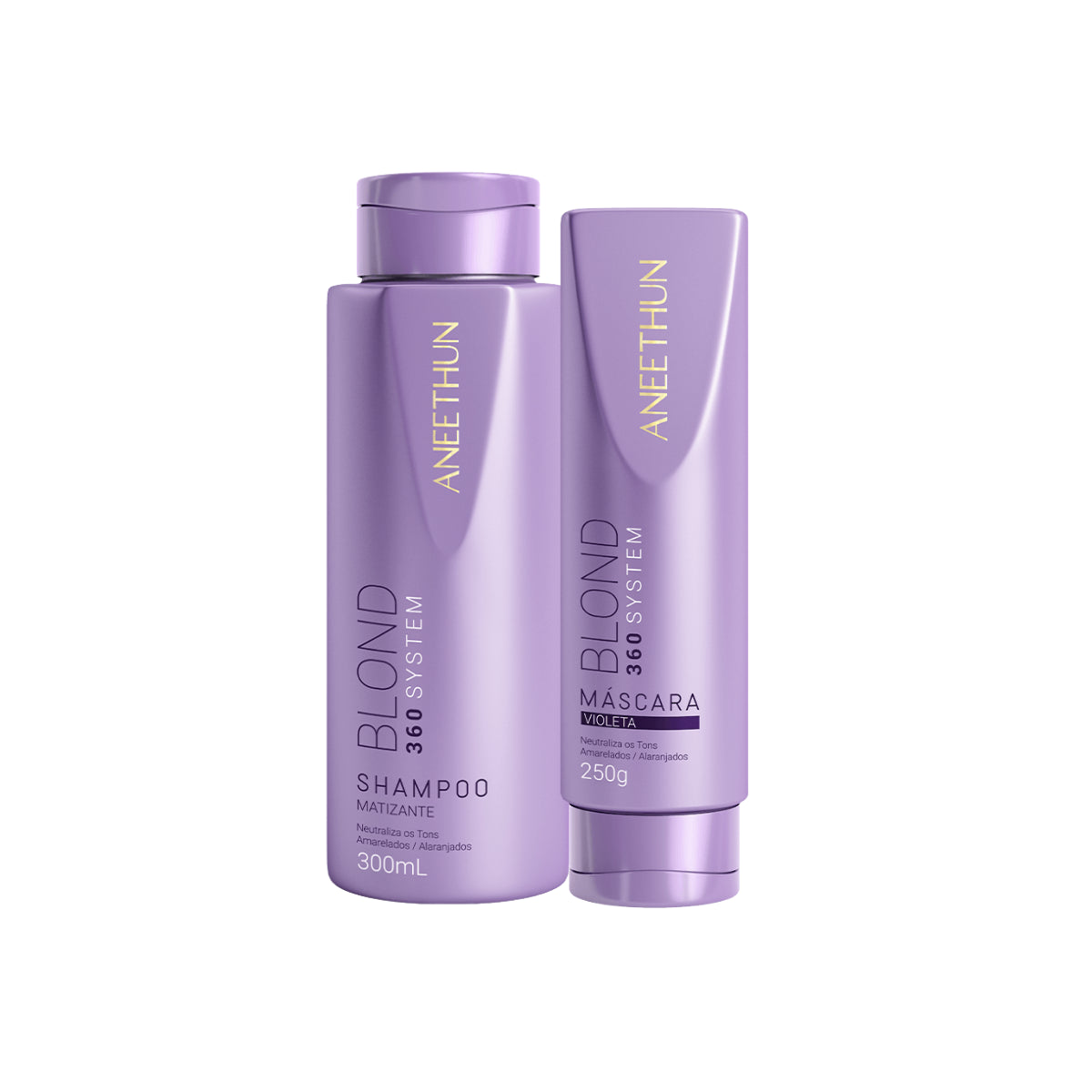 Kit Aneethun Blond 360 Matizador Shampoo 300g + Máscara Violeta 250g