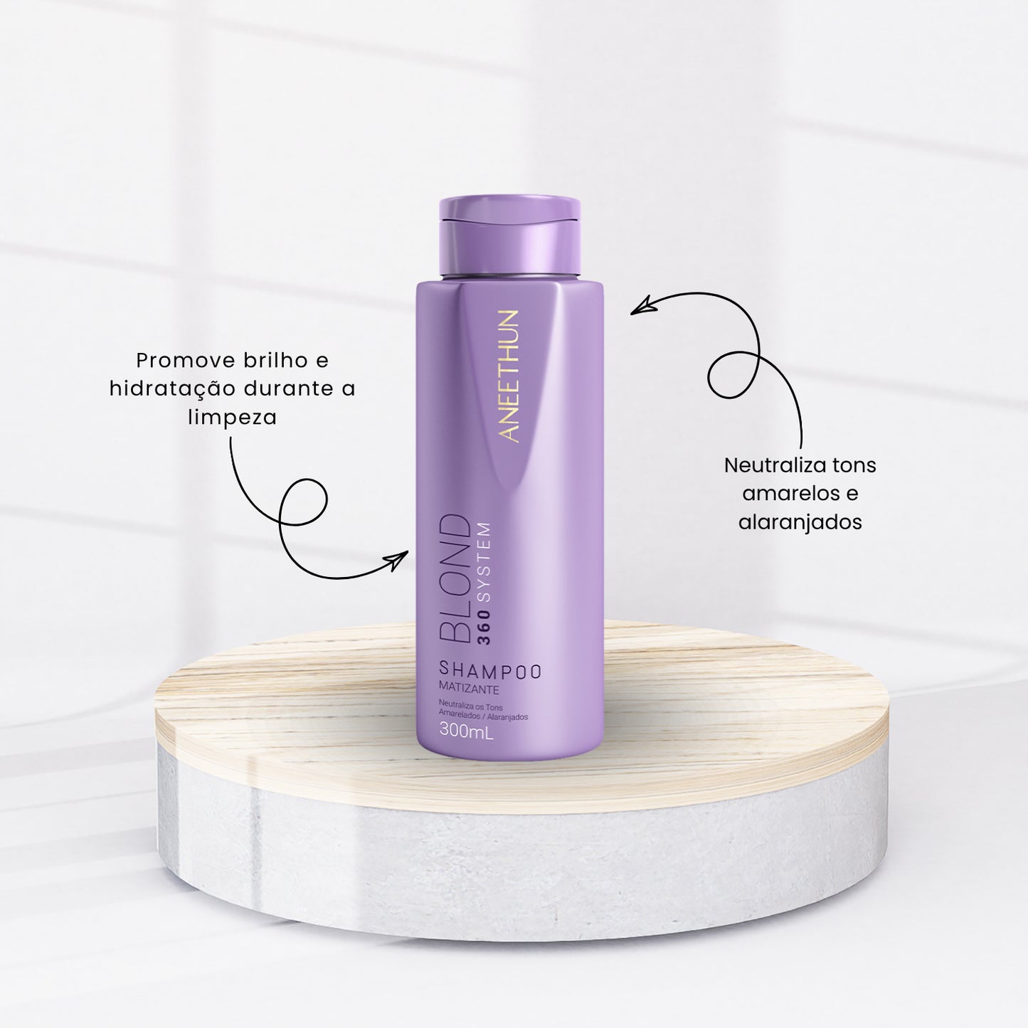Kit Aneethun Blond 360 Matizador Shampoo 300g + Máscara Violeta 250g