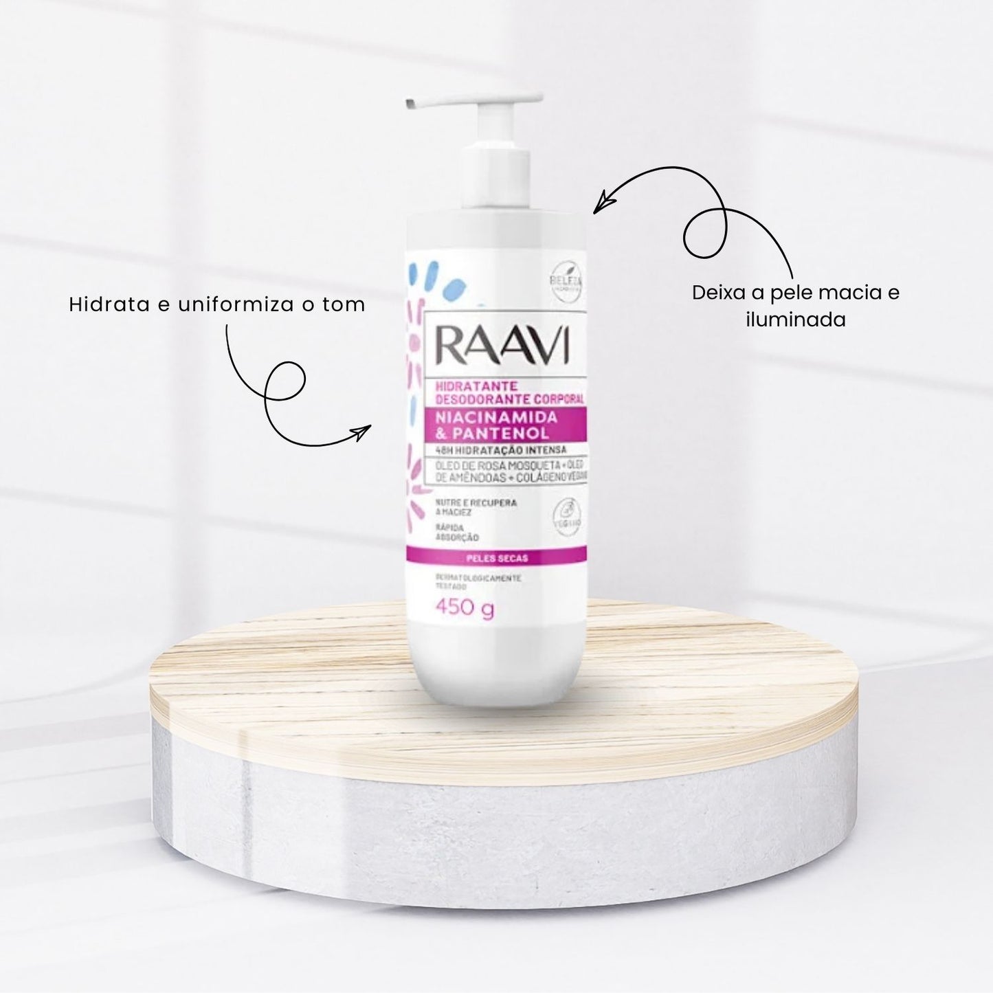 Creme Hidratante Raavi Niacinamida Uniformização 450 g