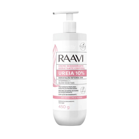 Creme Hidratante Raavi Ureia 10% Renovação e Maciez 450 g