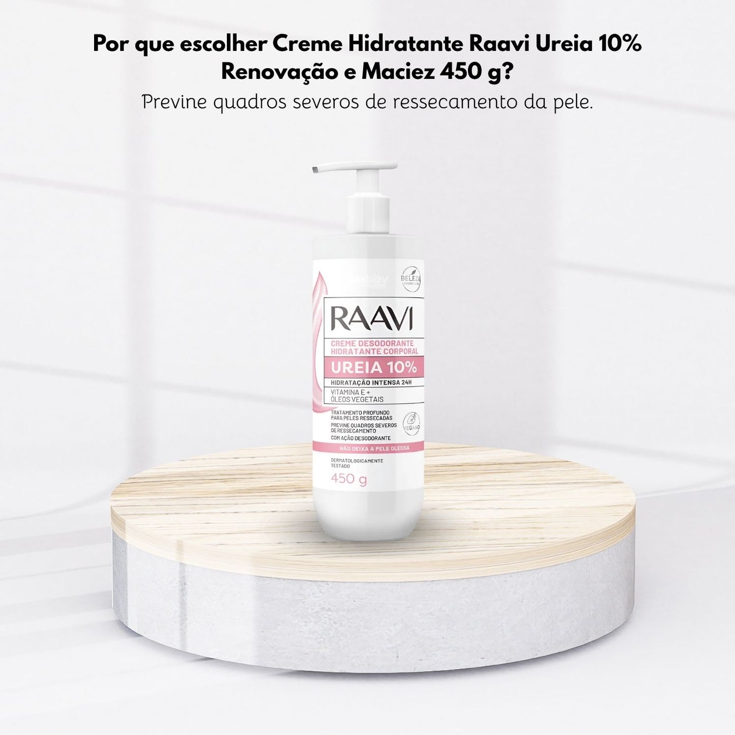 Creme Hidratante Raavi Ureia 10% Renovação e Maciez 450 g