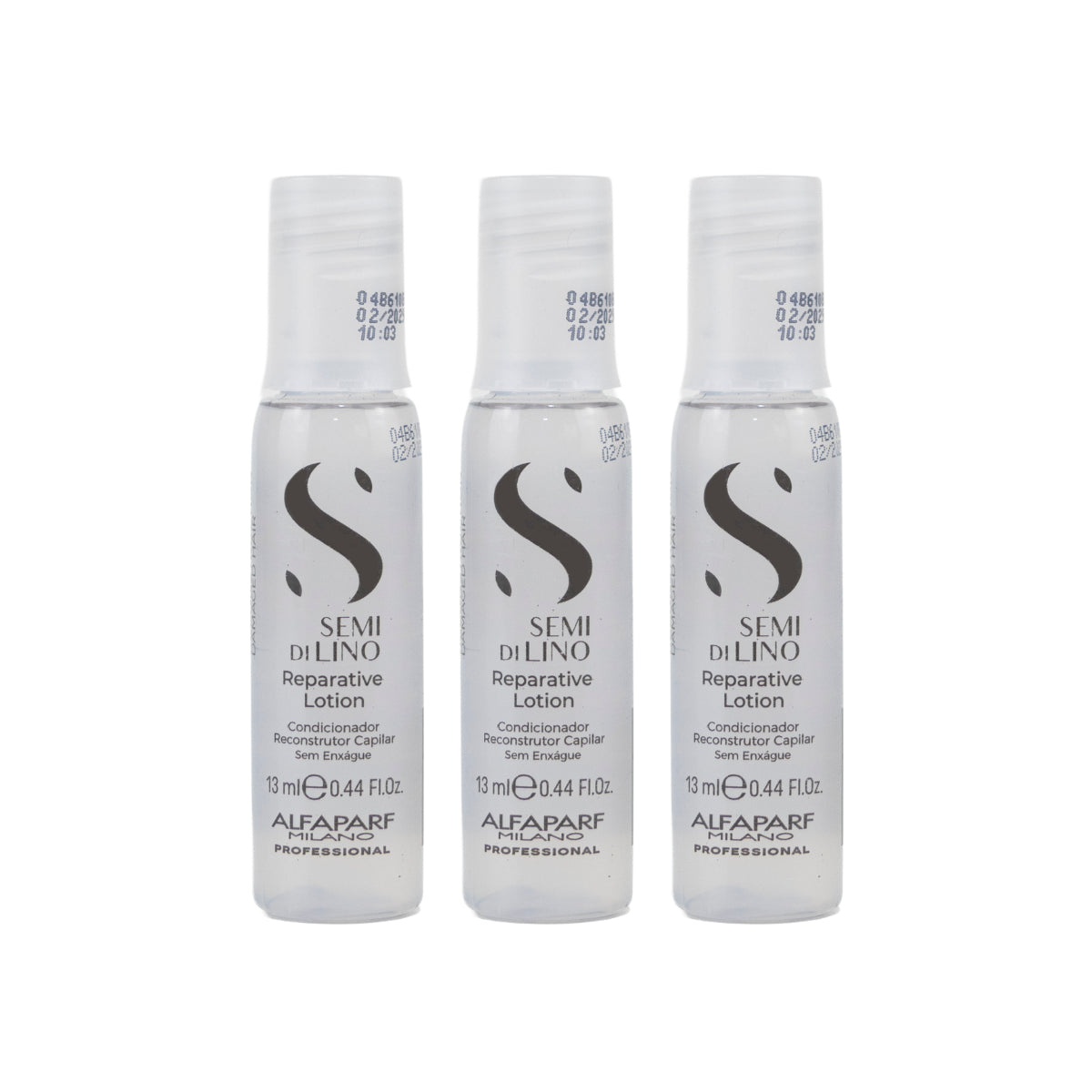 Kit Alfaparf Semi di Lino Reparative Lotion Ampolas 3 x 13 ml