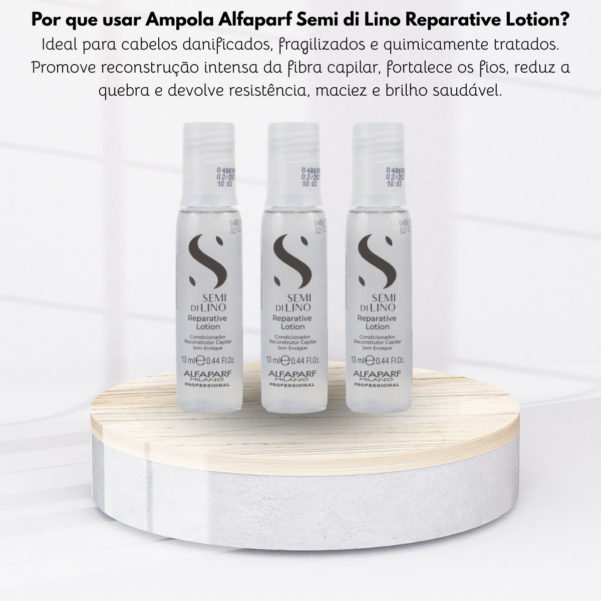 Kit Alfaparf Semi di Lino Reparative Lotion Ampolas 3 x 13 ml