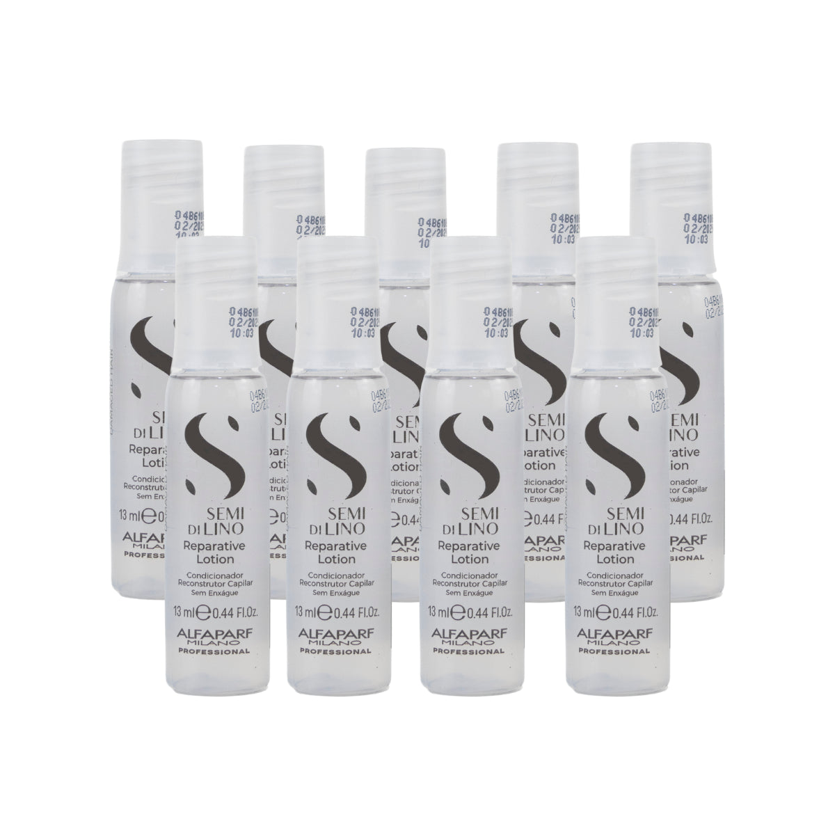 Kit Alfaparf Semi di Lino Reparative Lotion Ampolas 9 x 13 ml