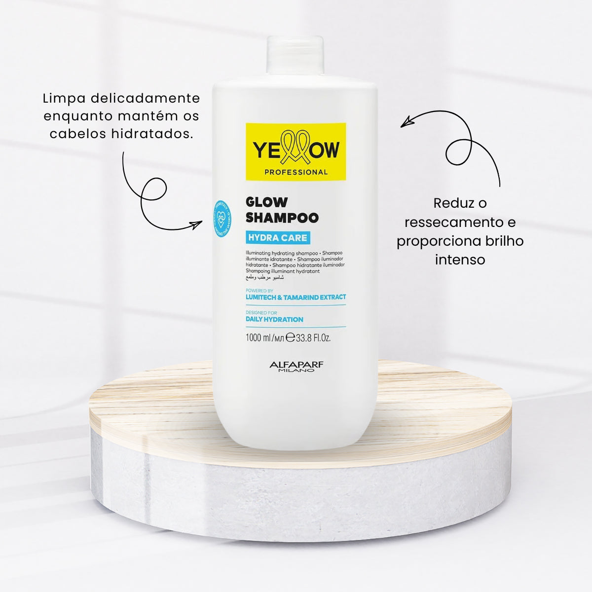 Shampoo Yellow Hydra Care Glow Hidratante Capilar 1 L