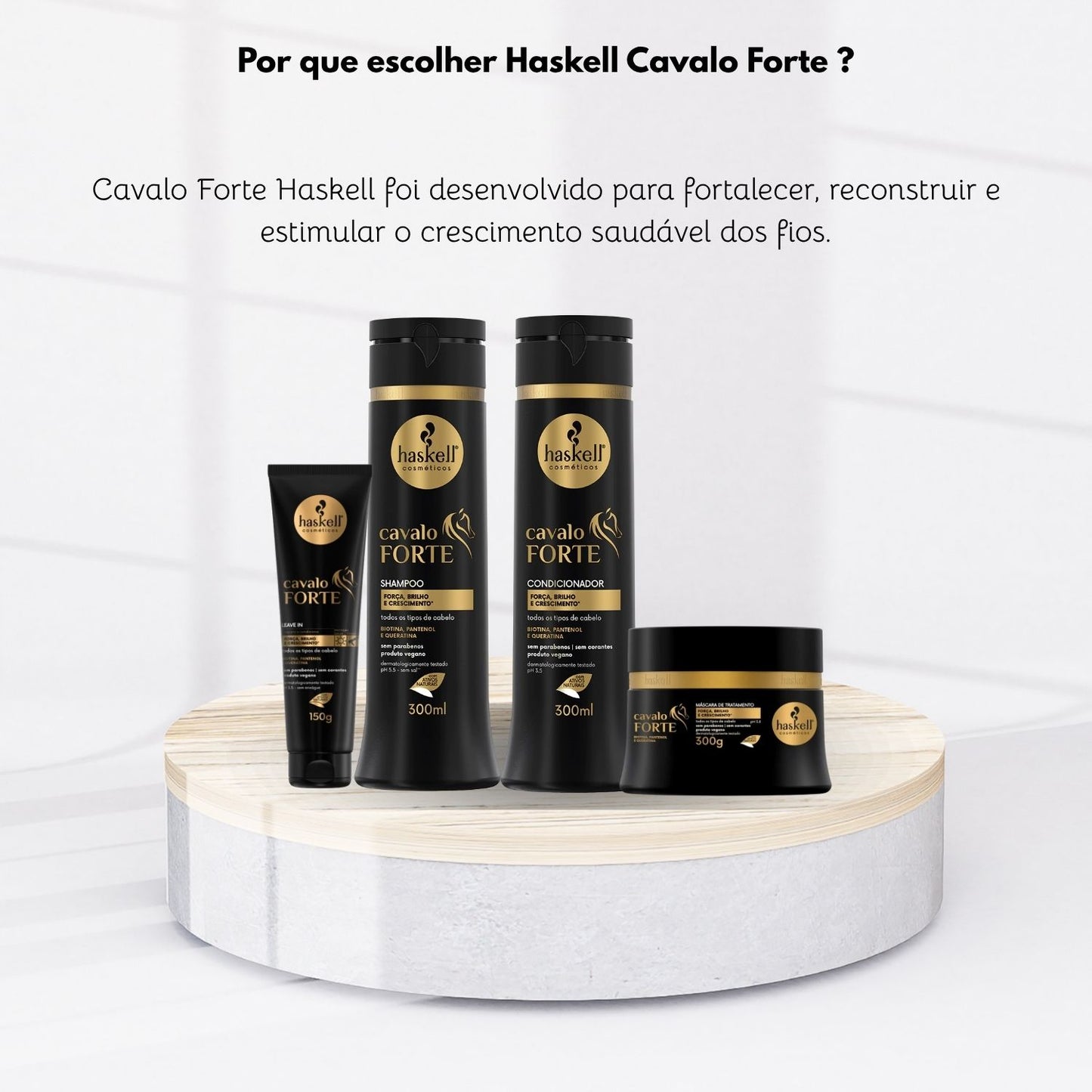 Kit Haskell Cavalo Forte Trio Home Care e Leave-in 150 g