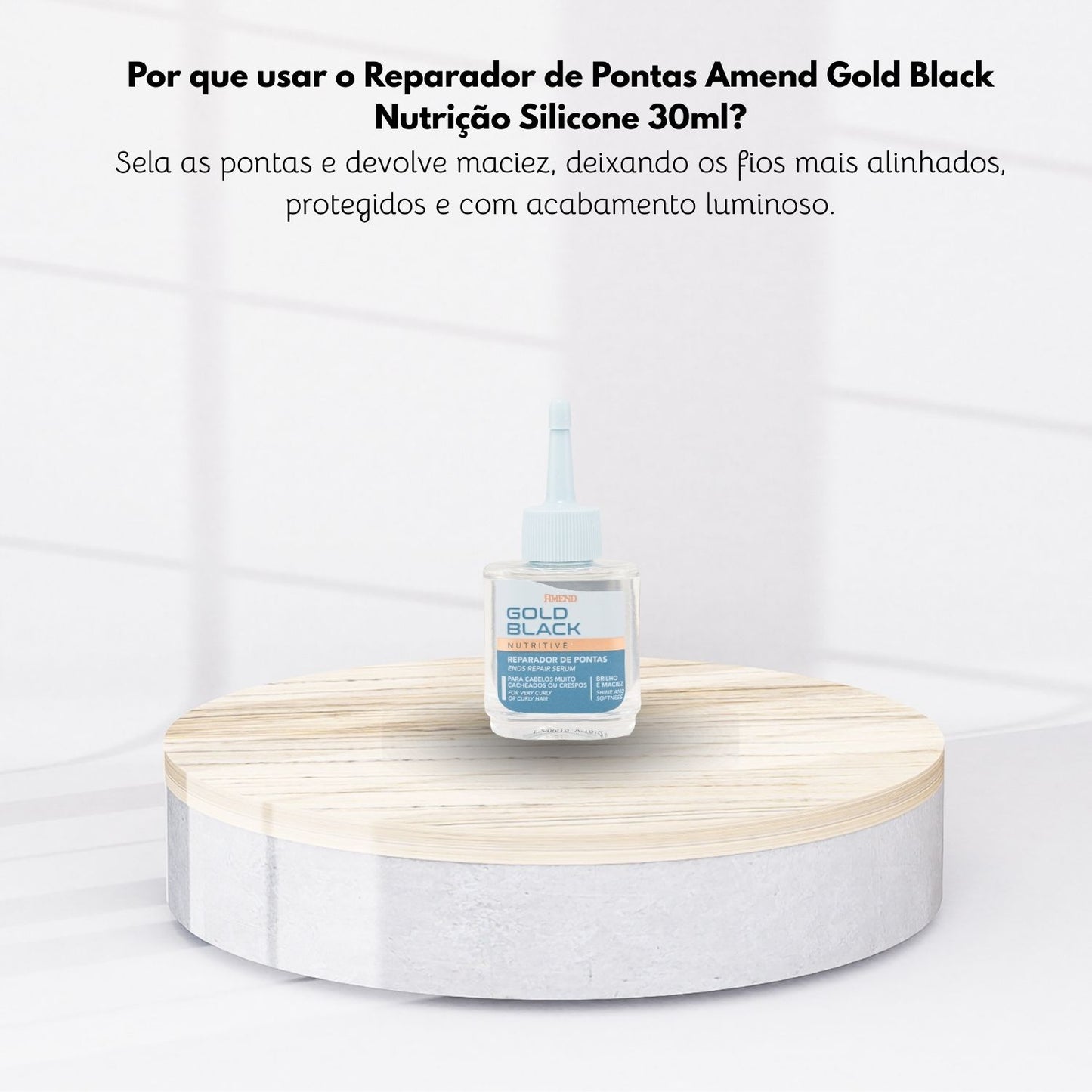 Reparador de Pontas Amend Gold Black Nutrição Silicone 30 ml