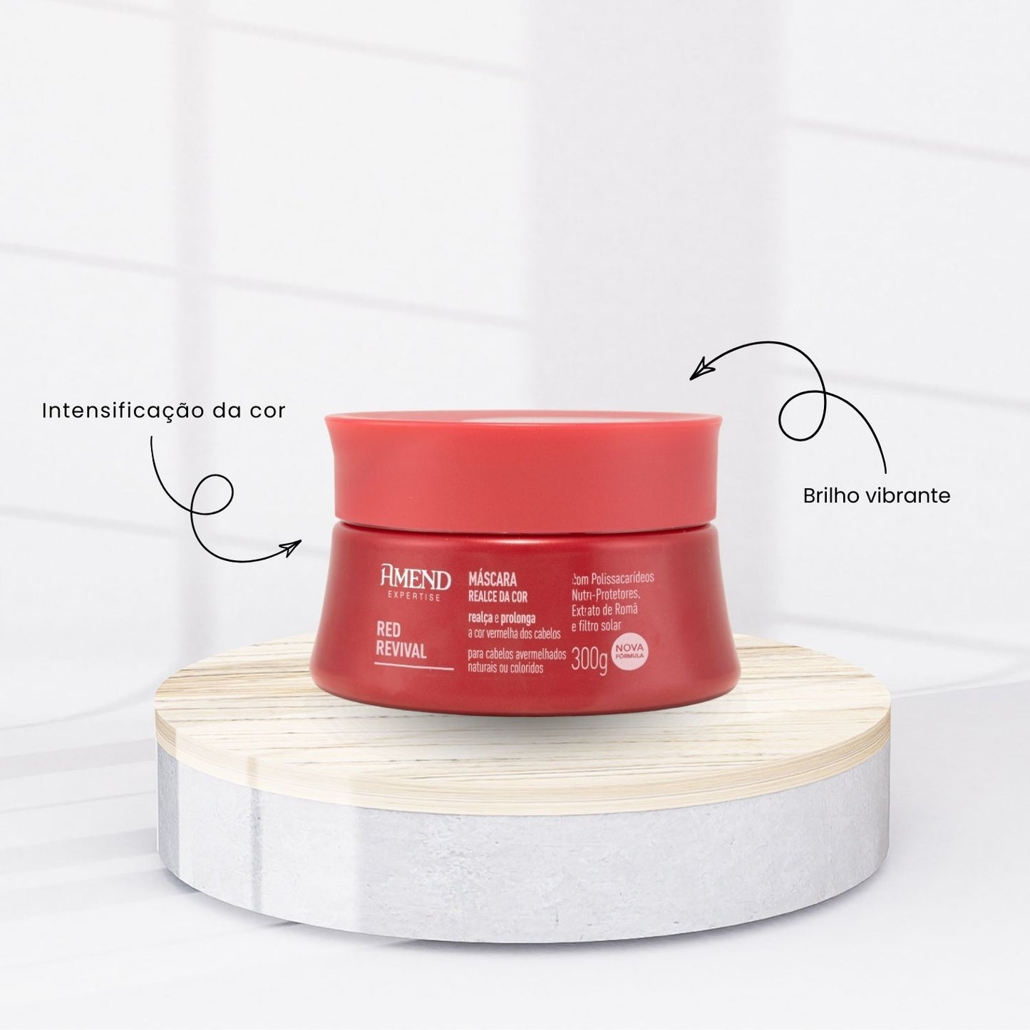 Máscara Realce Cor Amend Expertise Red Vermelhos 300 g