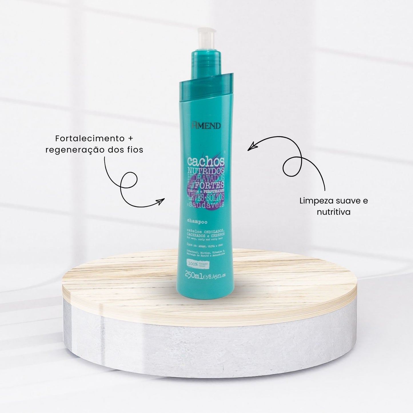 Shampoo Amend Cachos Hidratação Cabelos Cacheados 250 ml