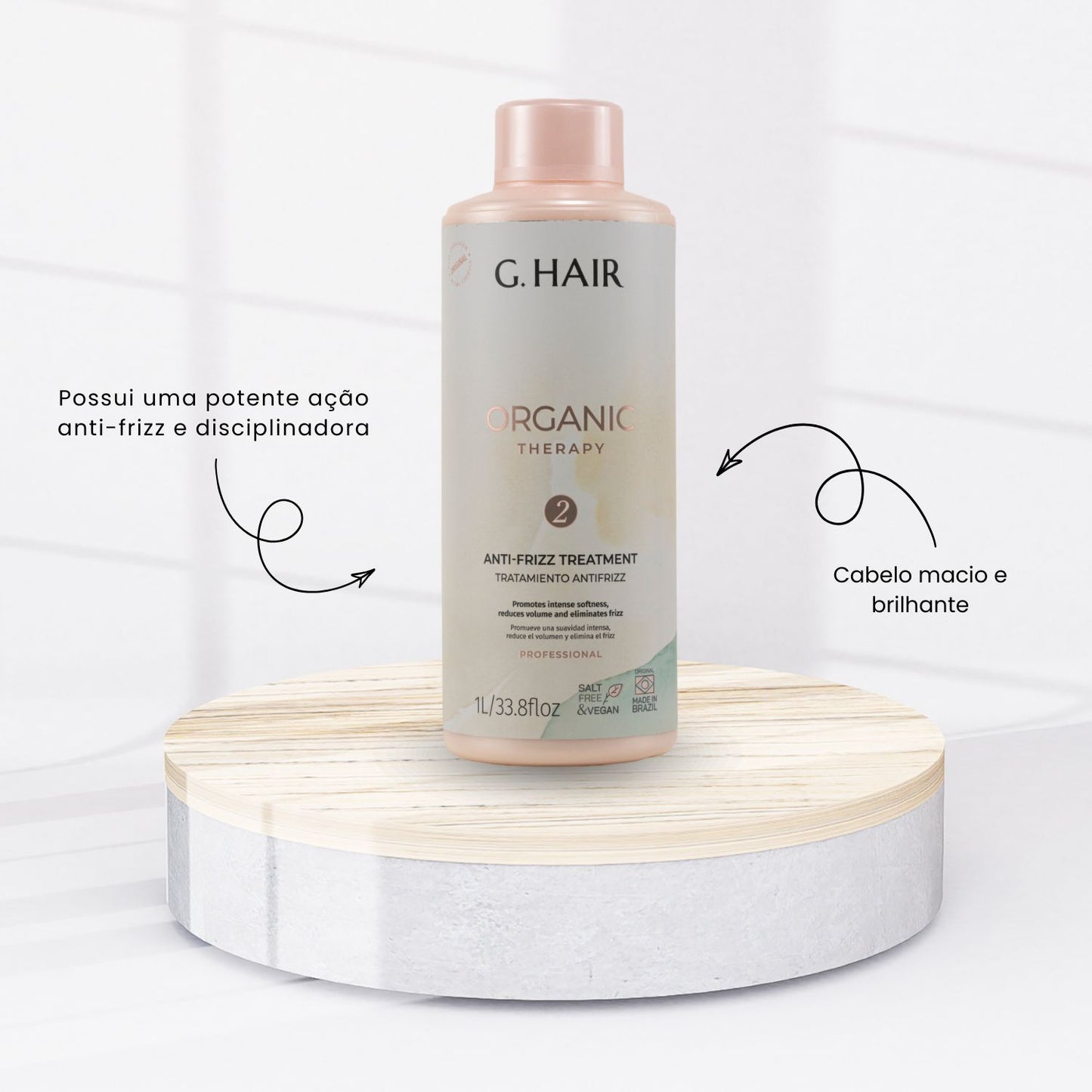 Tratamento Capilar Organic Therapy Anti Frizz Hidratação Controle de Frizz 1 L
