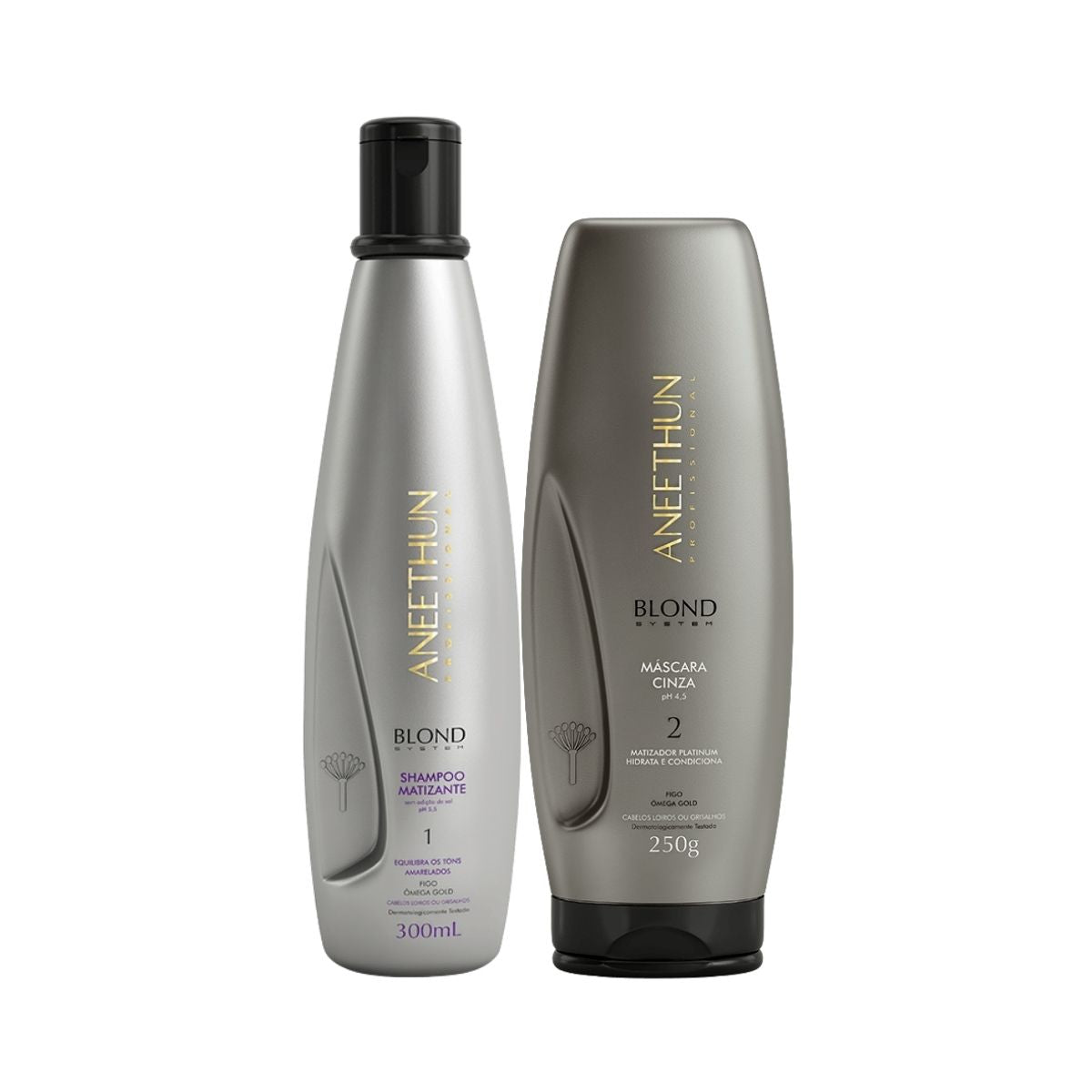 Kit Aneethun Blond Shampoo Matizante 300 ml + Máscara Cinza 250 g