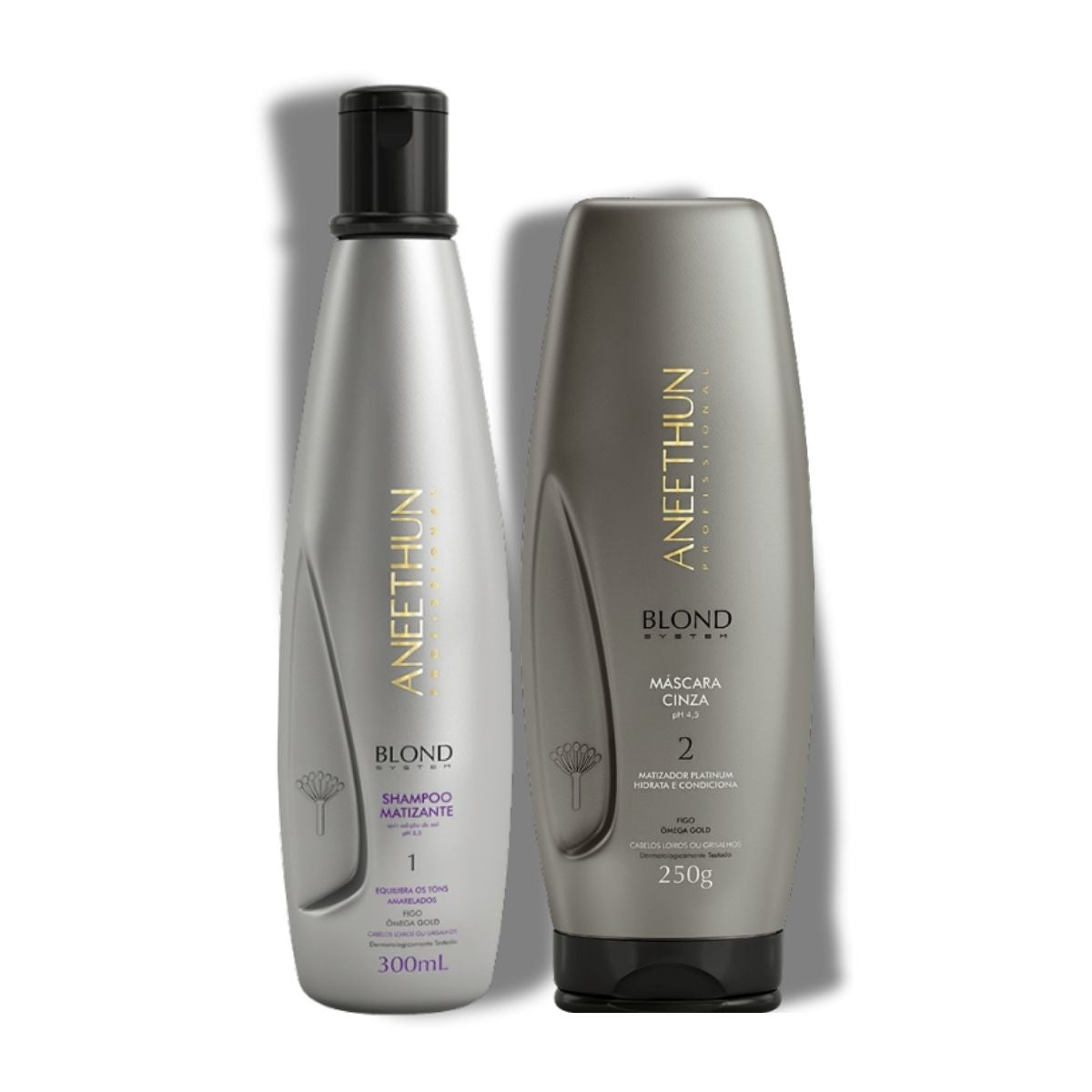 Kit Aneethun Blond Shampoo Matizante 300 ml + Máscara Cinza 250 g