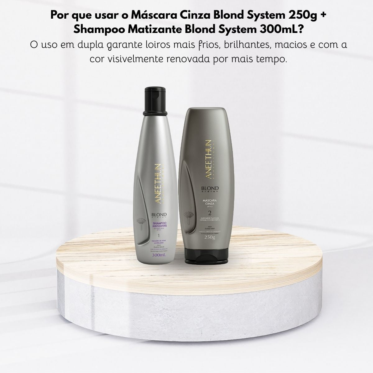 Kit Aneethun Blond Shampoo Matizante 300 ml + Máscara Cinza 250 g
