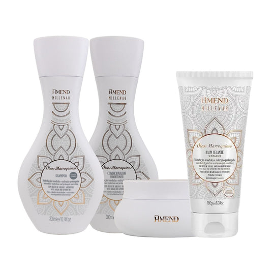 Kit Amend Oleos Marroquinos Shampoo Condicionador Mascara Leave-in