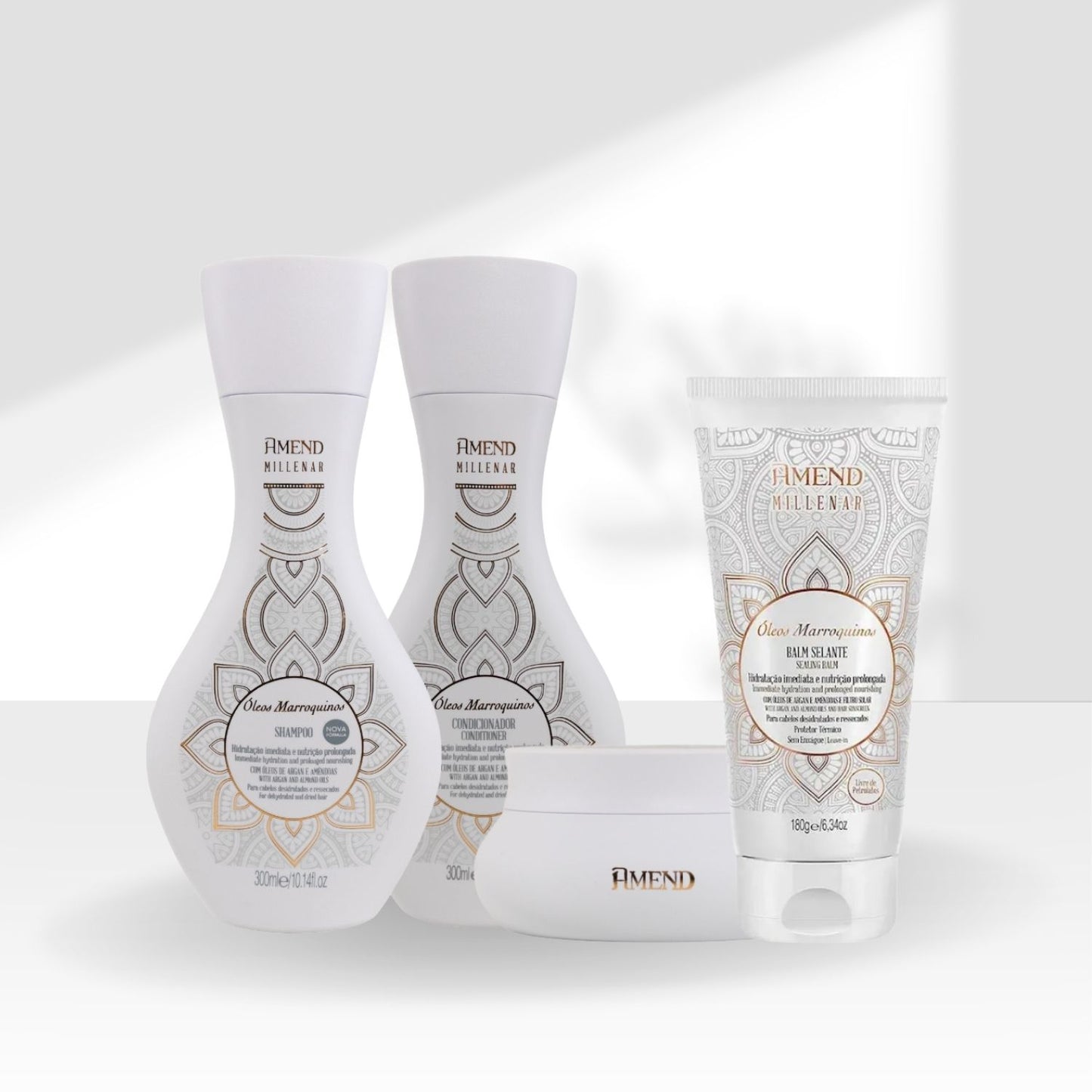 Kit Amend Oleos Marroquinos Shampoo Condicionador Mascara Leave-in
