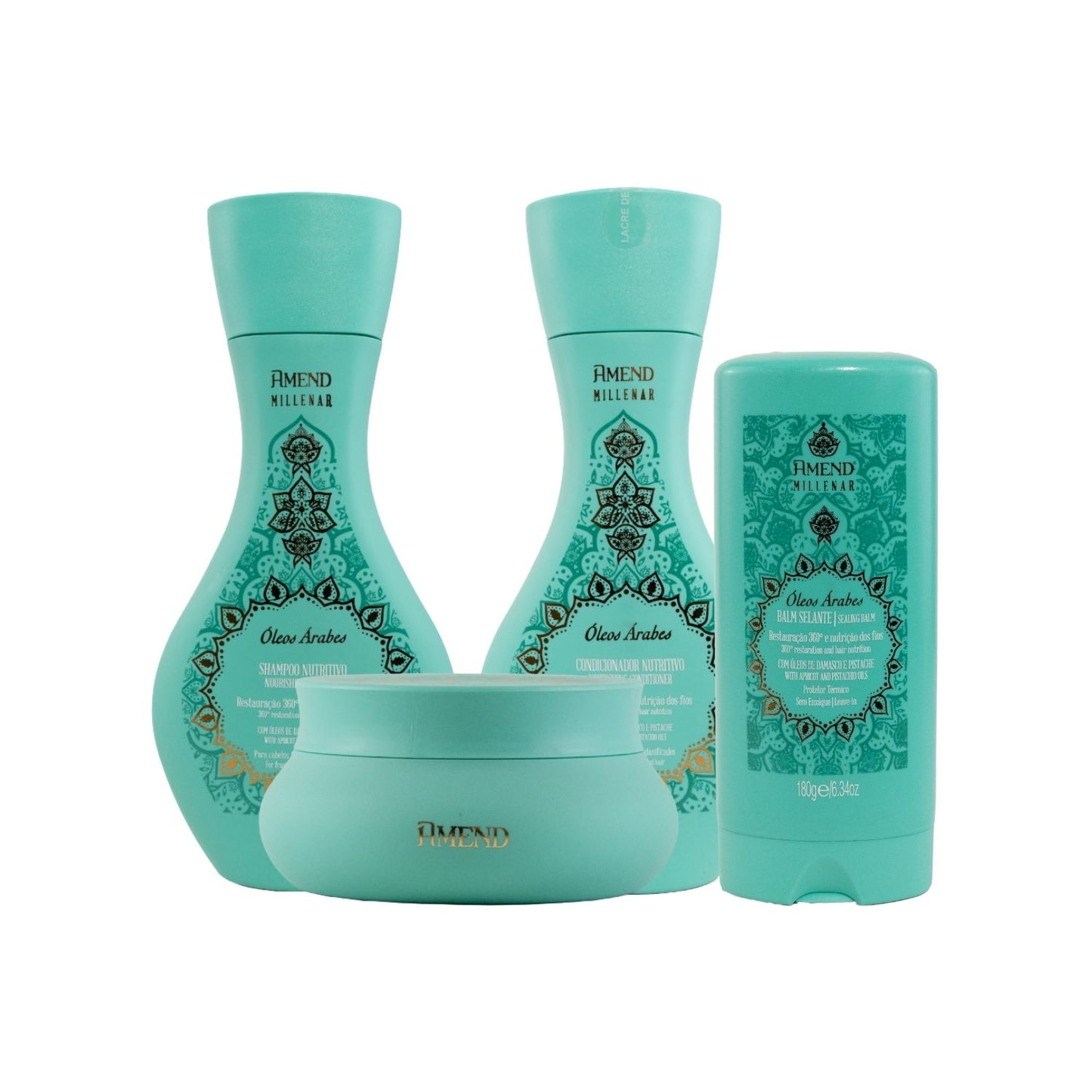 Kit Amend Oleos Arabes Shampoo Condicionador Mascara Leave-in