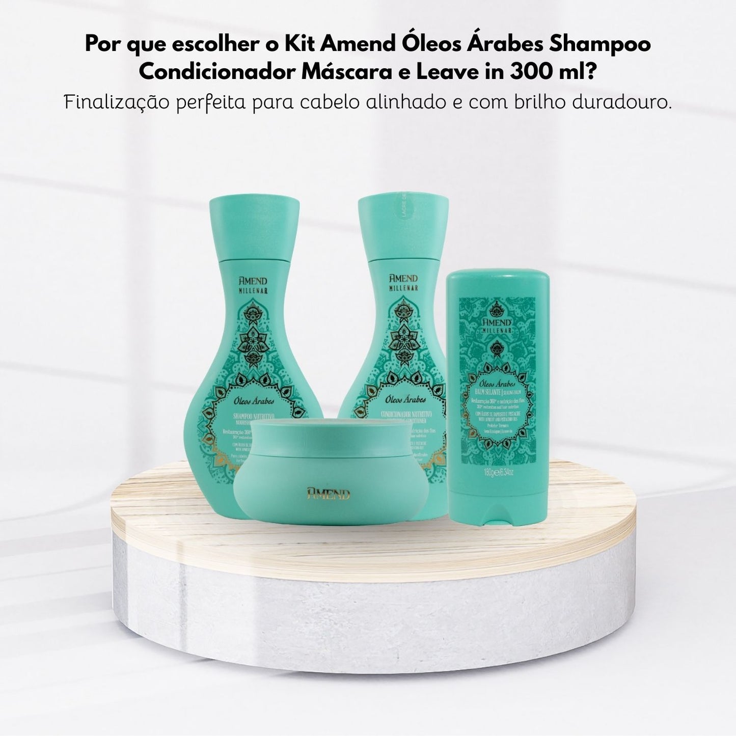 Kit Amend Oleos Arabes Shampoo Condicionador Mascara Leave-in