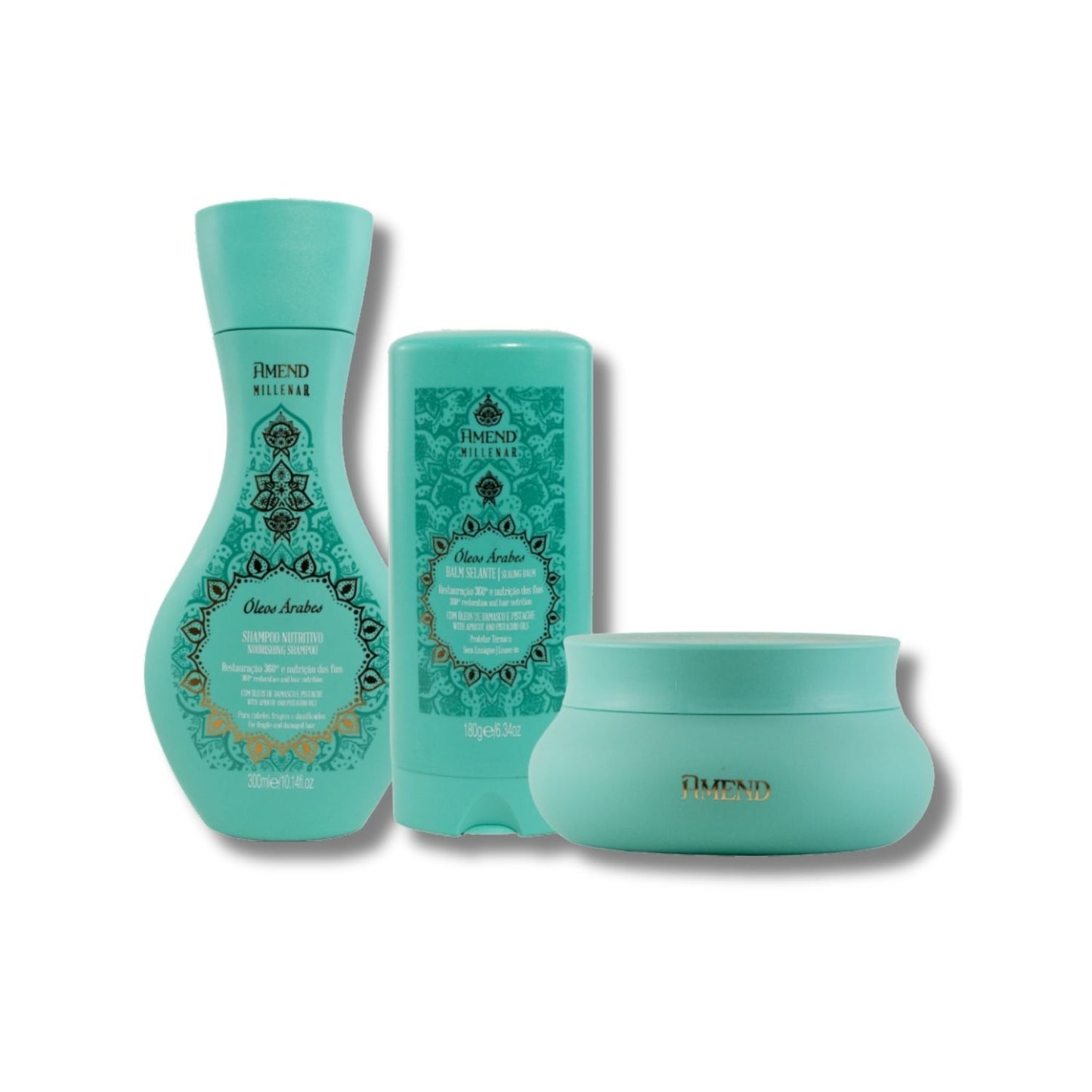 kit Amend Oleos Arabes Shampoo Mascara e Leave-in