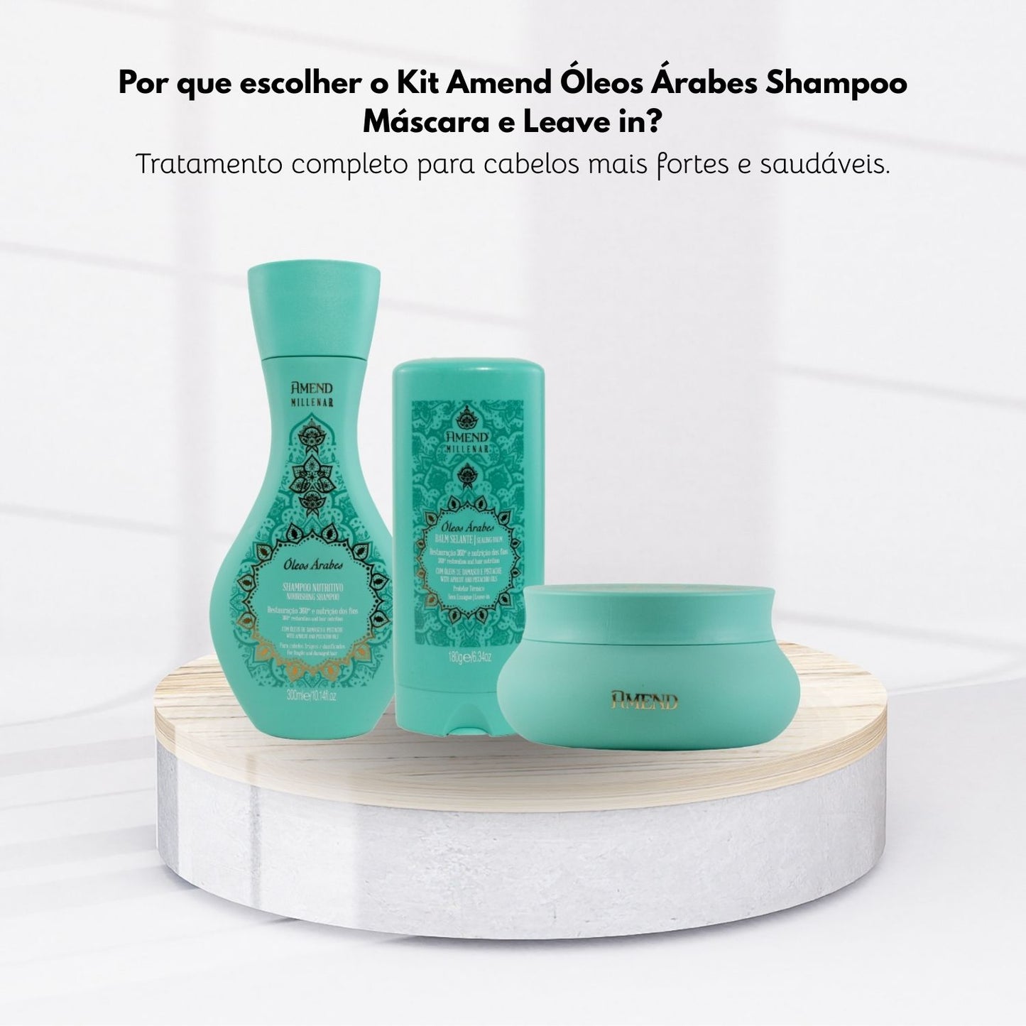 kit Amend Oleos Arabes Shampoo Mascara e Leave-in