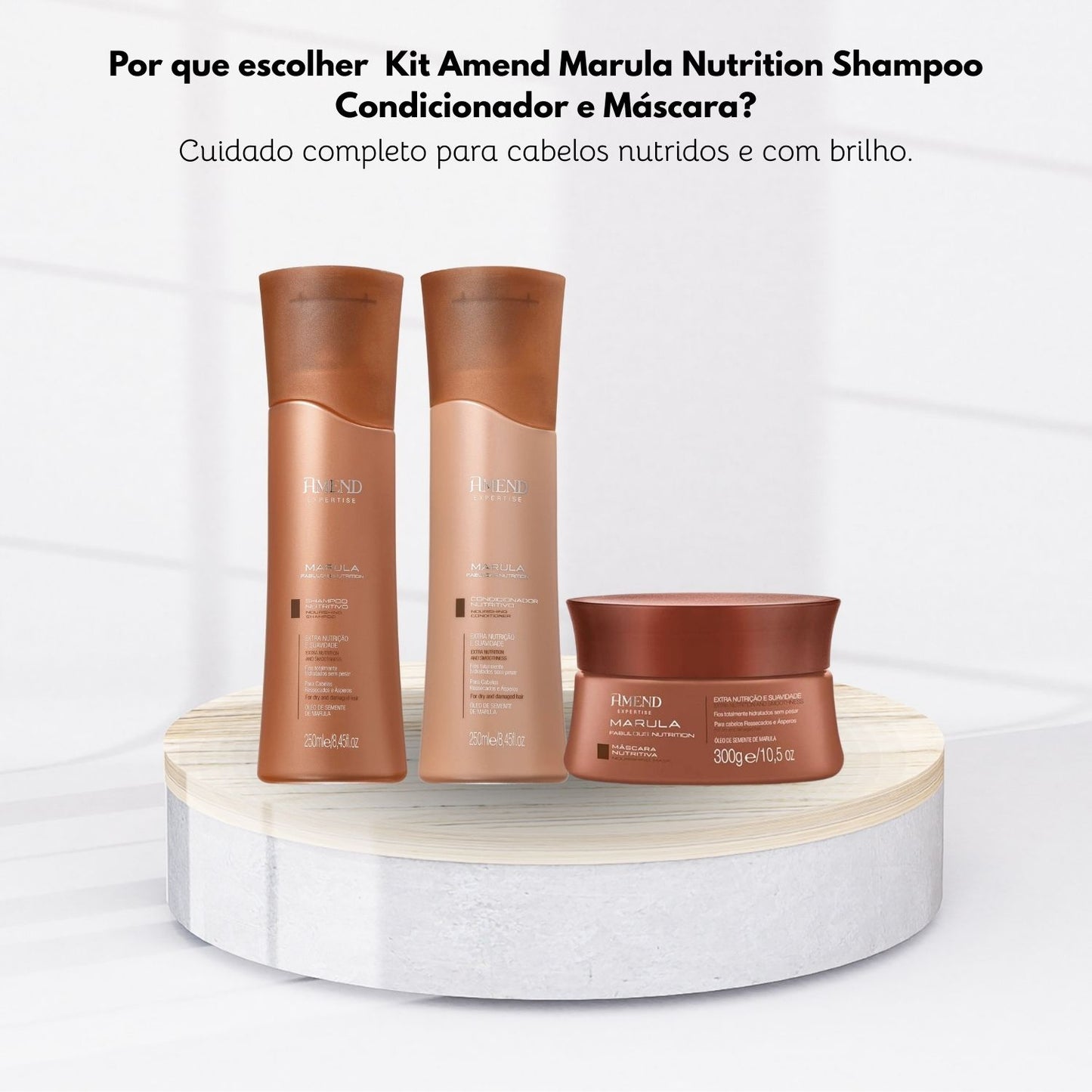 Kit Amend Marula Nutrition Shampoo Condicionador e Mascara