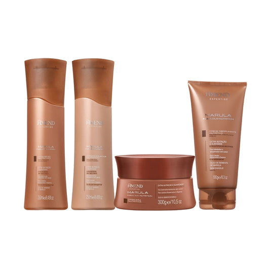 Kit Amend Marula Nutrition Shampoo Condicionador, Mascara e Leave-in