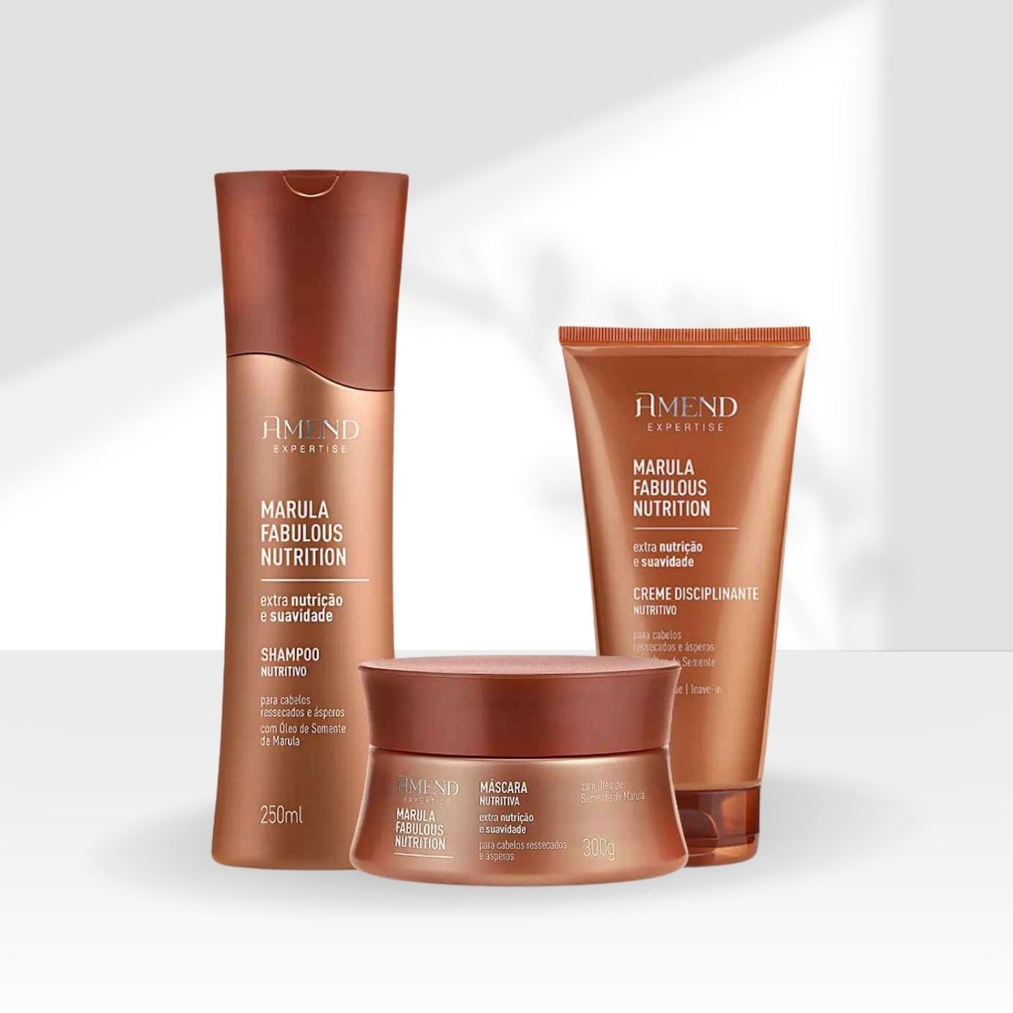 Kit Amend Marula Nutrition Shampoo Mascara e Leave-in