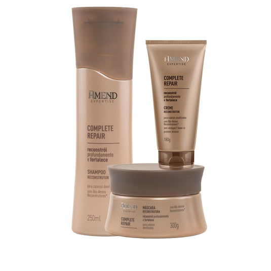 Kit Shampoo Mascara Leave-in Amend Complete Repair Reparação