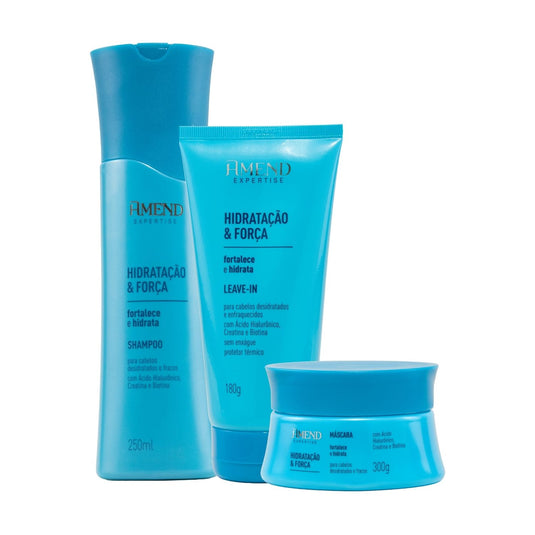 Kit Amend Hidratacao Forca Shampoo Mascara Leave-in
