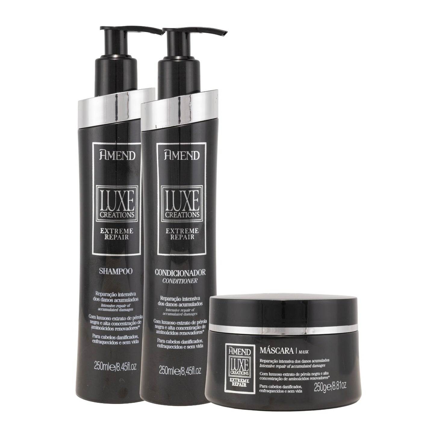 Kit Amend Luxe Creations Shampoo Condicionador Mascara