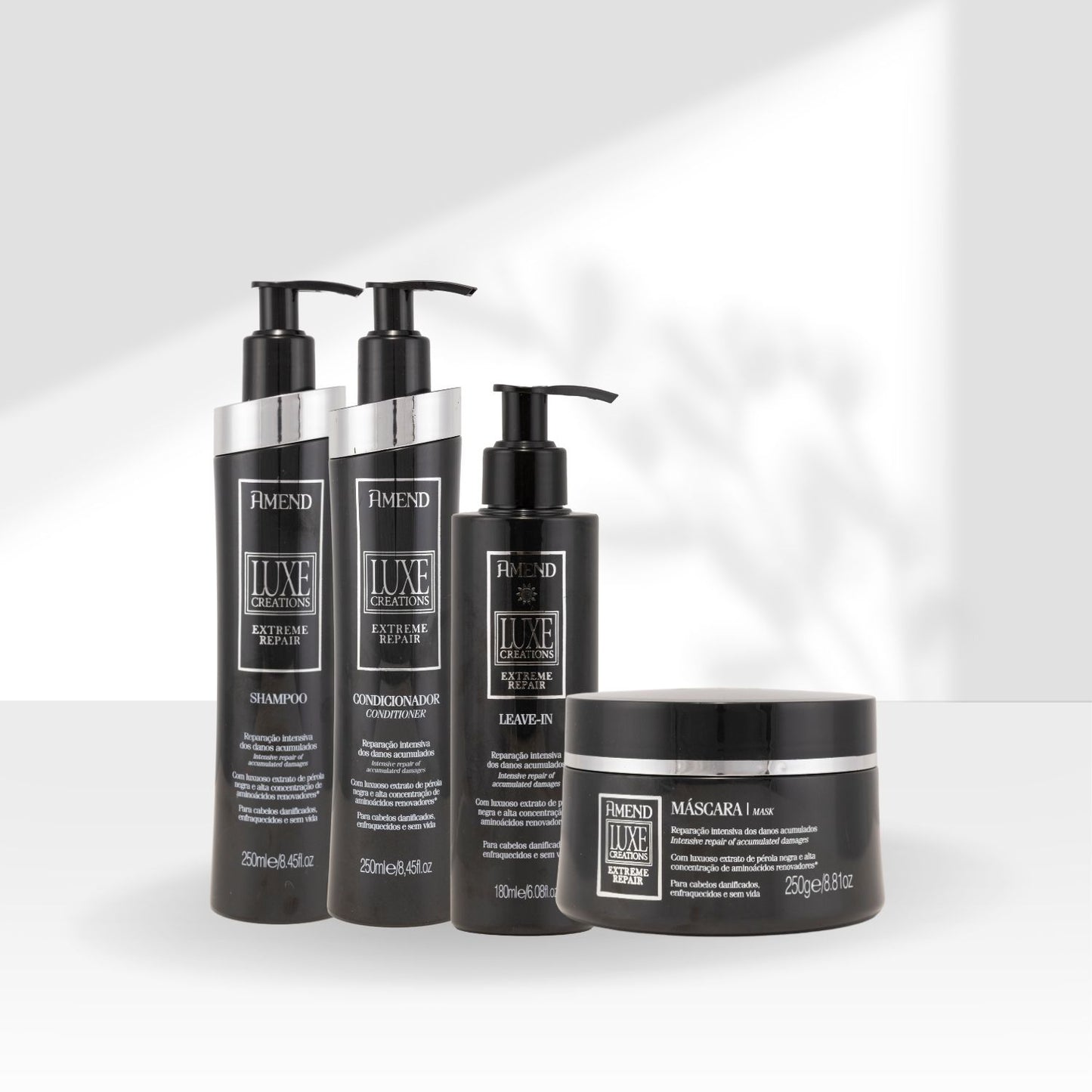 Kit Amend Luxe Creations Shampoo Condicionador Mascara Leave-in