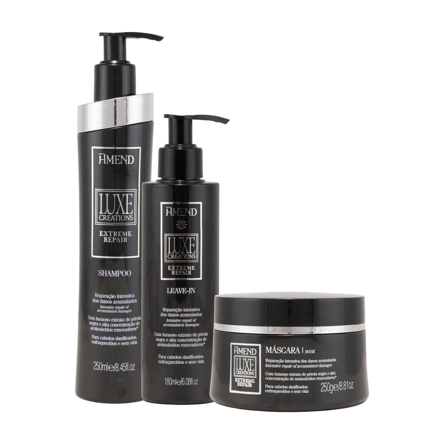 Kit Amend Luxe Creations Shampoo Mascara Leave-in