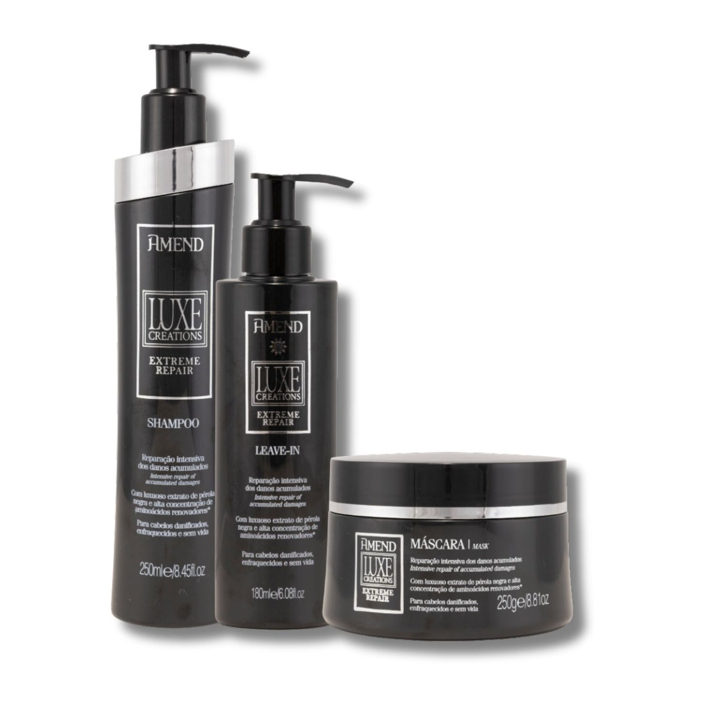 Kit Amend Luxe Creations Shampoo Mascara Leave-in