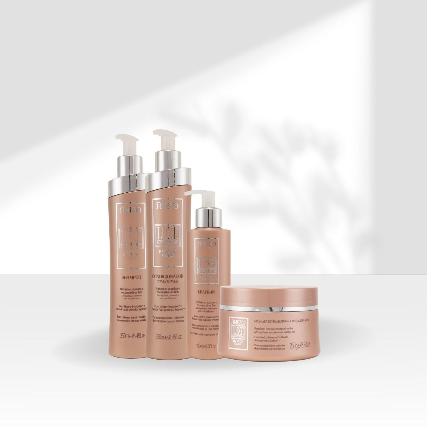Kit Amend Luxe Creations Blonde Care Shampoo Condicionador Mascara Leave-in
