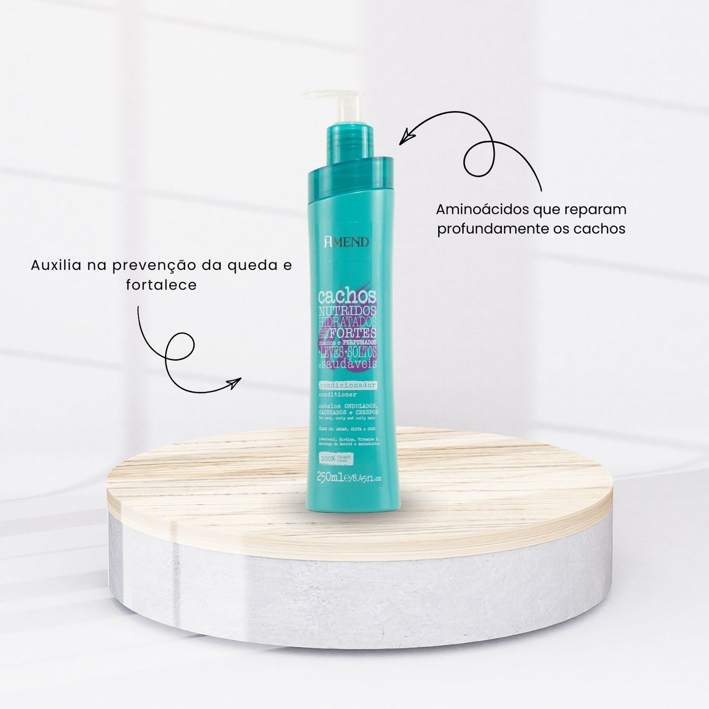 Kit Shampoo Condicionador Mascara Amend Cachos Nutridos