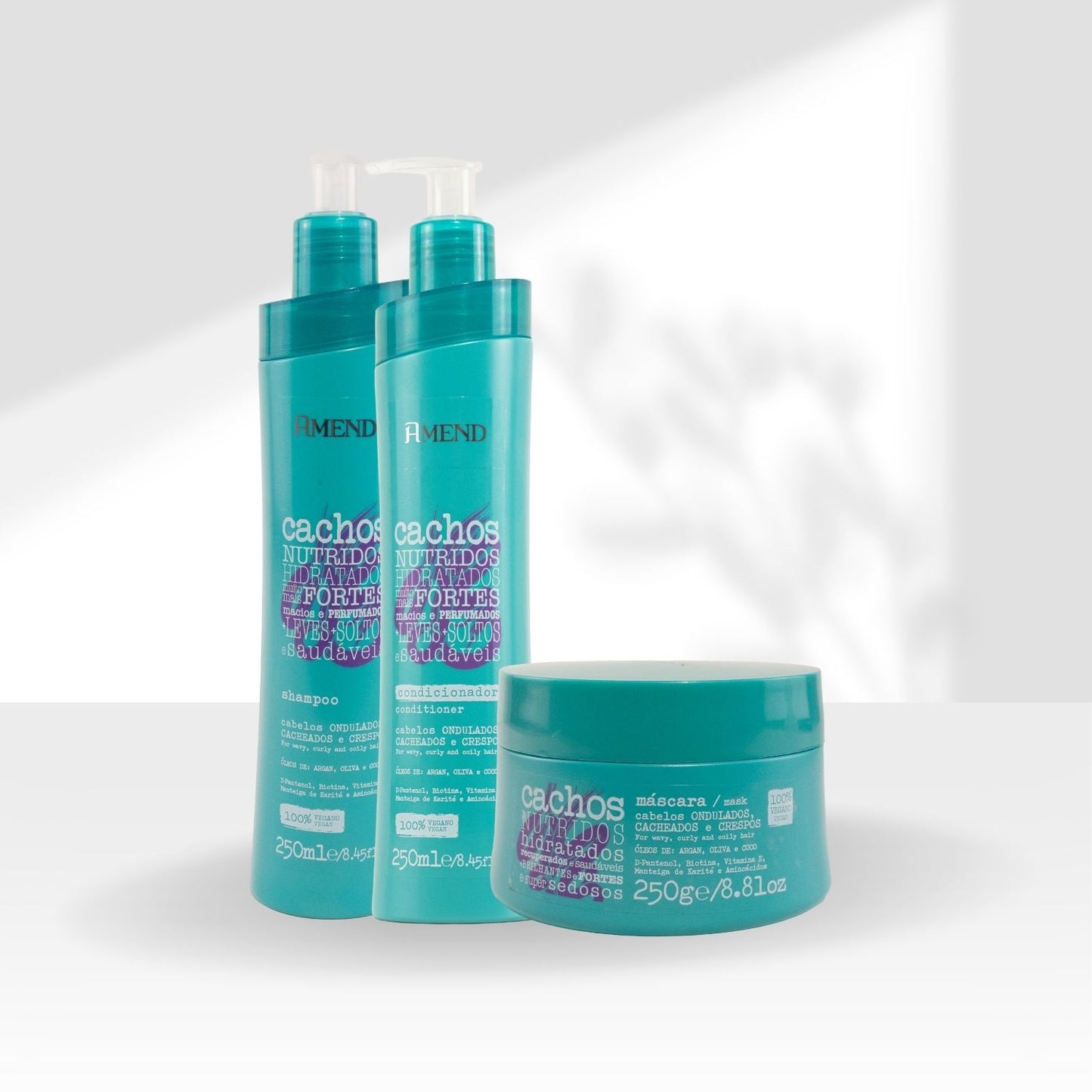 Kit Shampoo Condicionador Mascara Amend Cachos Nutridos