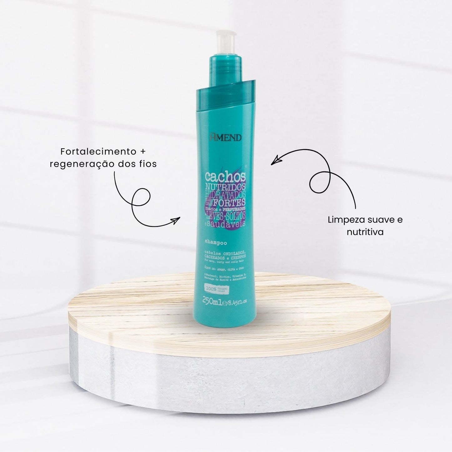 Kit Amend Cachos Nutridos Shampoo Condicionador Mascara Leave-in