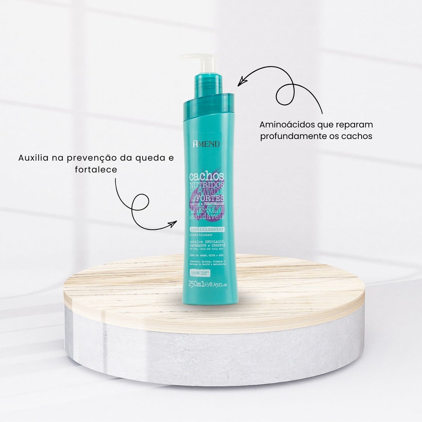 Kit Amend Cachos Nutridos Shampoo Condicionador Mascara Leave-in