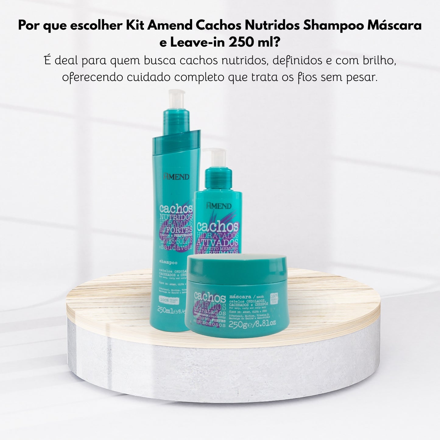 Kit Amend Cachos Nutridos Shampoo Mascara Leave-in
