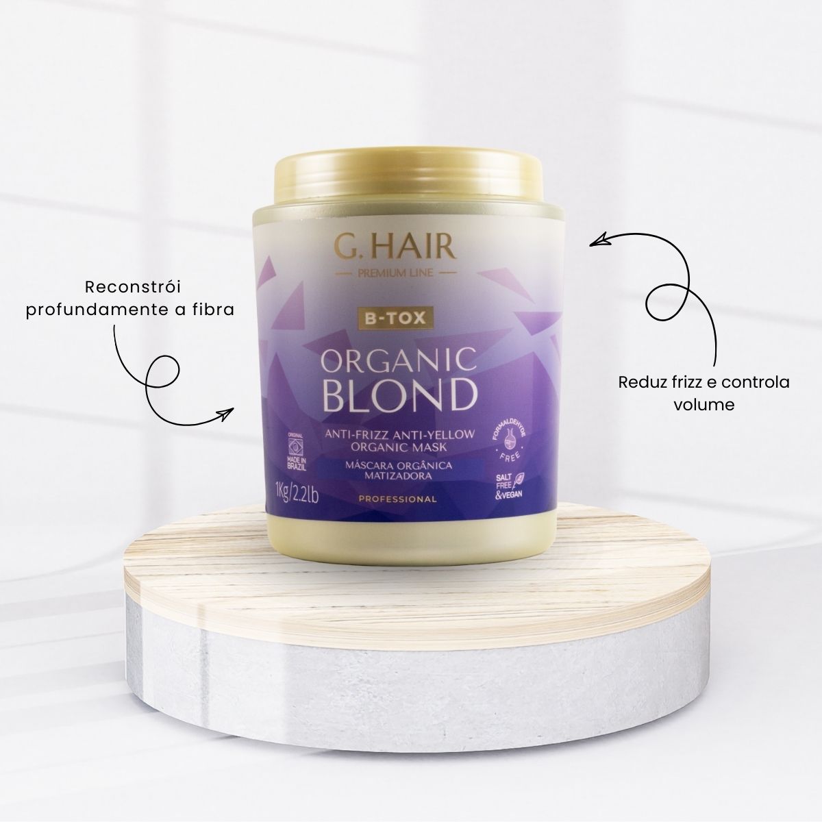 Botox Capilar Organic Blond G.hair Matização Cabelos Loiros 1 kg