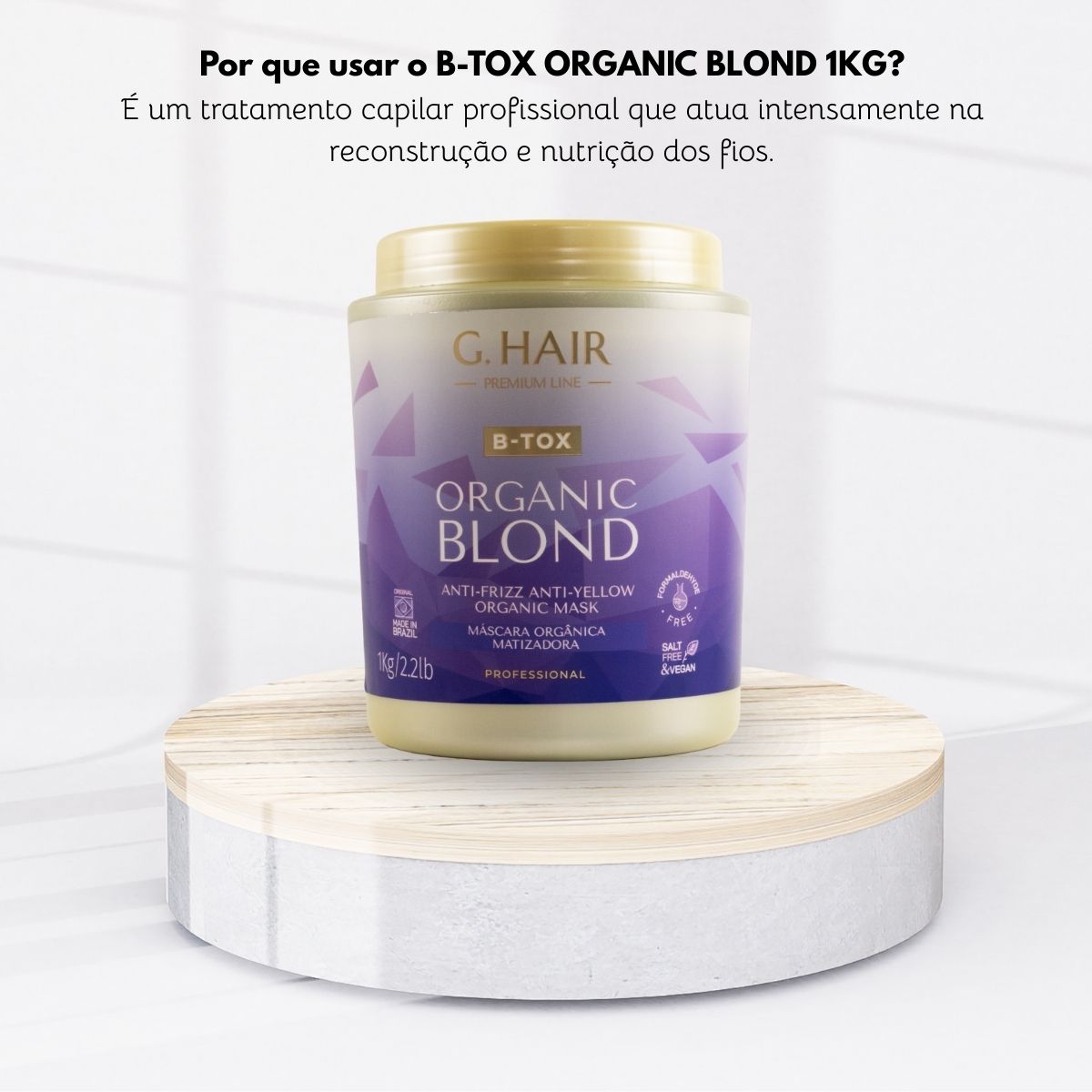 Botox Capilar Organic Blond G.hair Matização Cabelos Loiros 1 kg