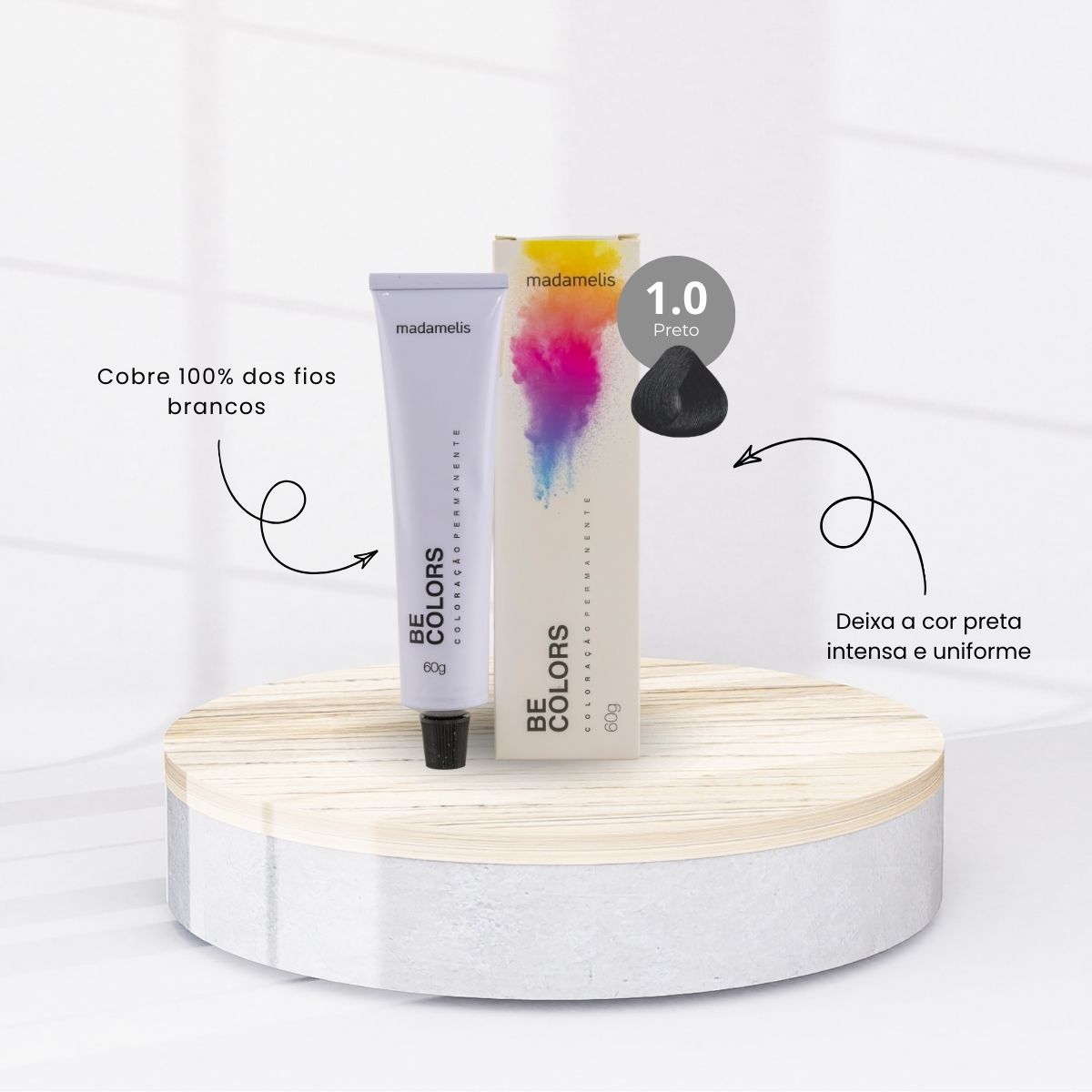 Coloração Madamelis Be Colors Preto 1.0 60 g