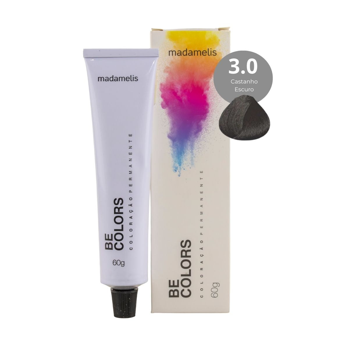 Coloração Madamelis Be Colors Castanho Escuro 3.0 60 g