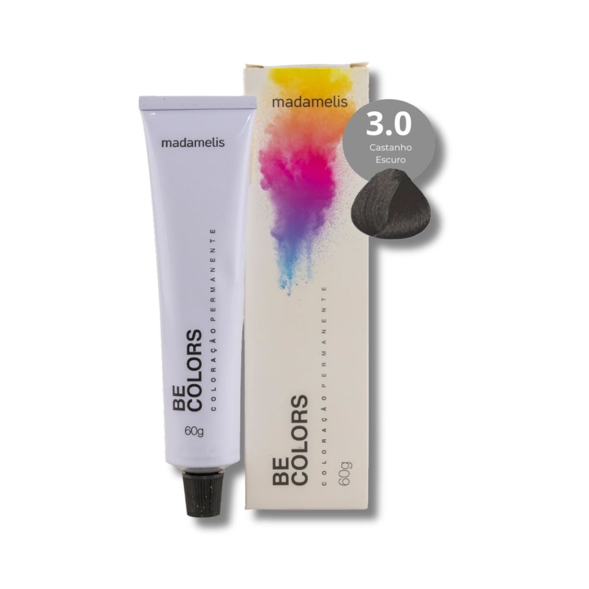 Coloração Madamelis Be Colors Castanho Escuro 3.0 60 g