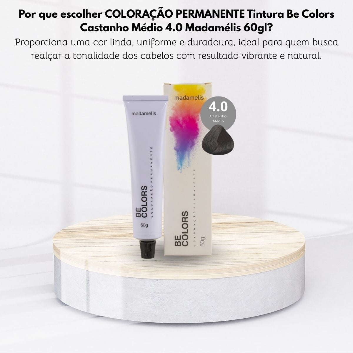Coloração Madamelis Be Colors Castanho Médio 4.0 60 g