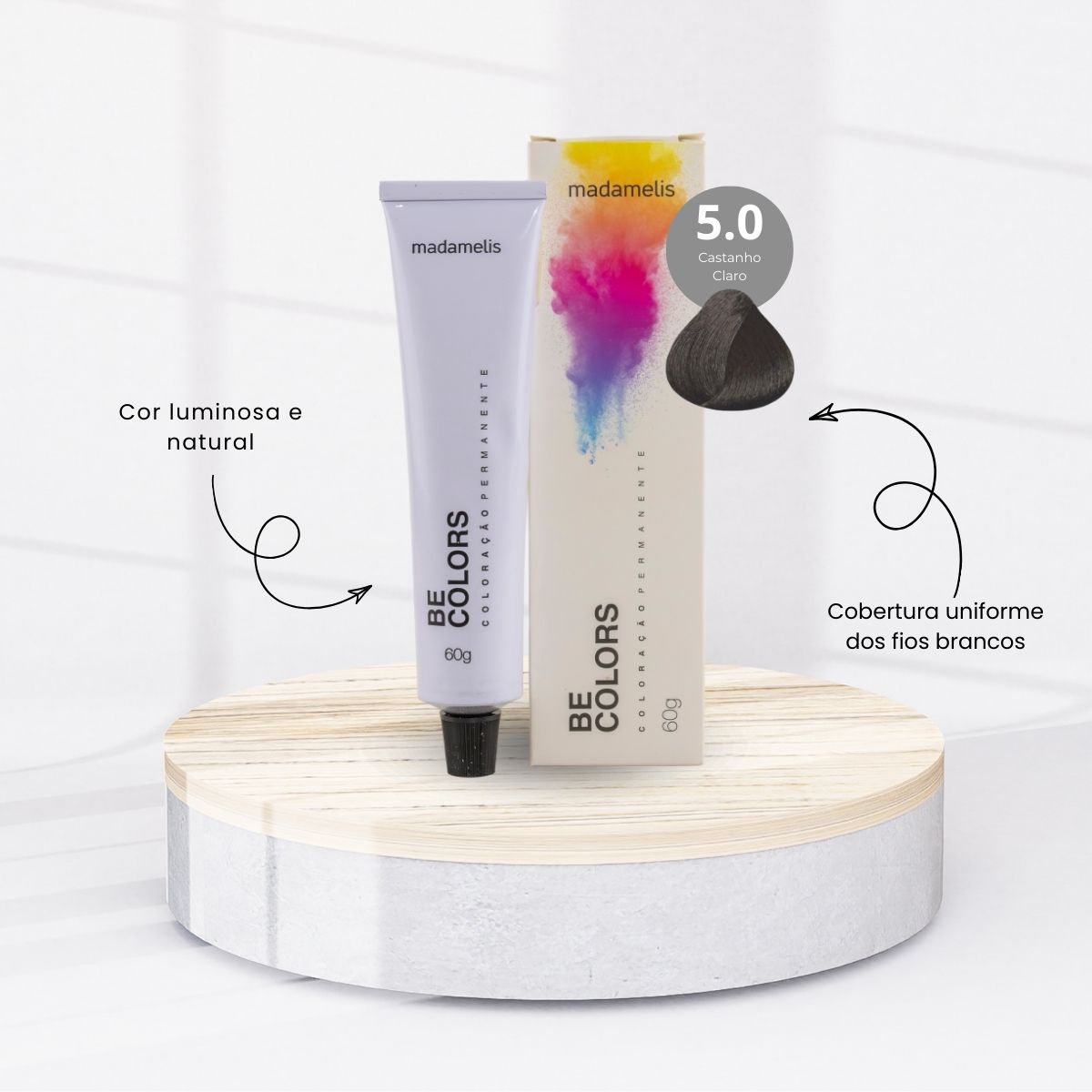Coloração Madamelis Be Colors Castanho Claro 5.0 60 g