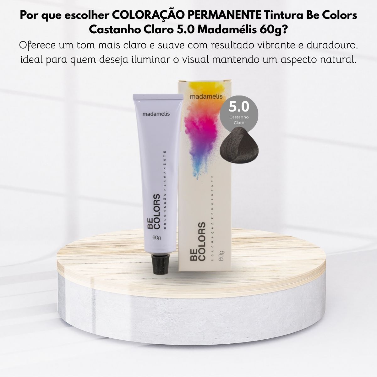Coloração Madamelis Be Colors Castanho Claro 5.0 60 g
