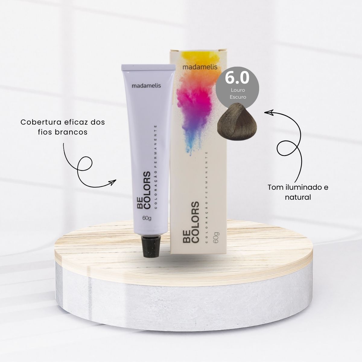 Coloração Madamelis Be Colors Louro Escuro 6.0 60 g