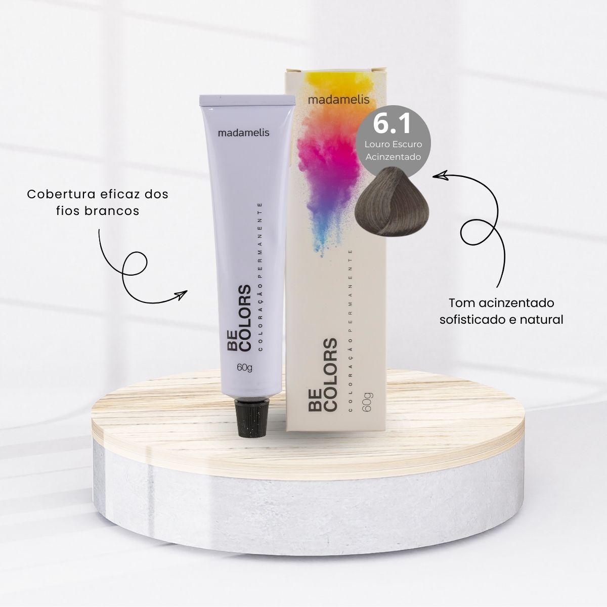 Coloração Madamelis Be Colors Louro Escuro Acinzentado 6.1 60 g
